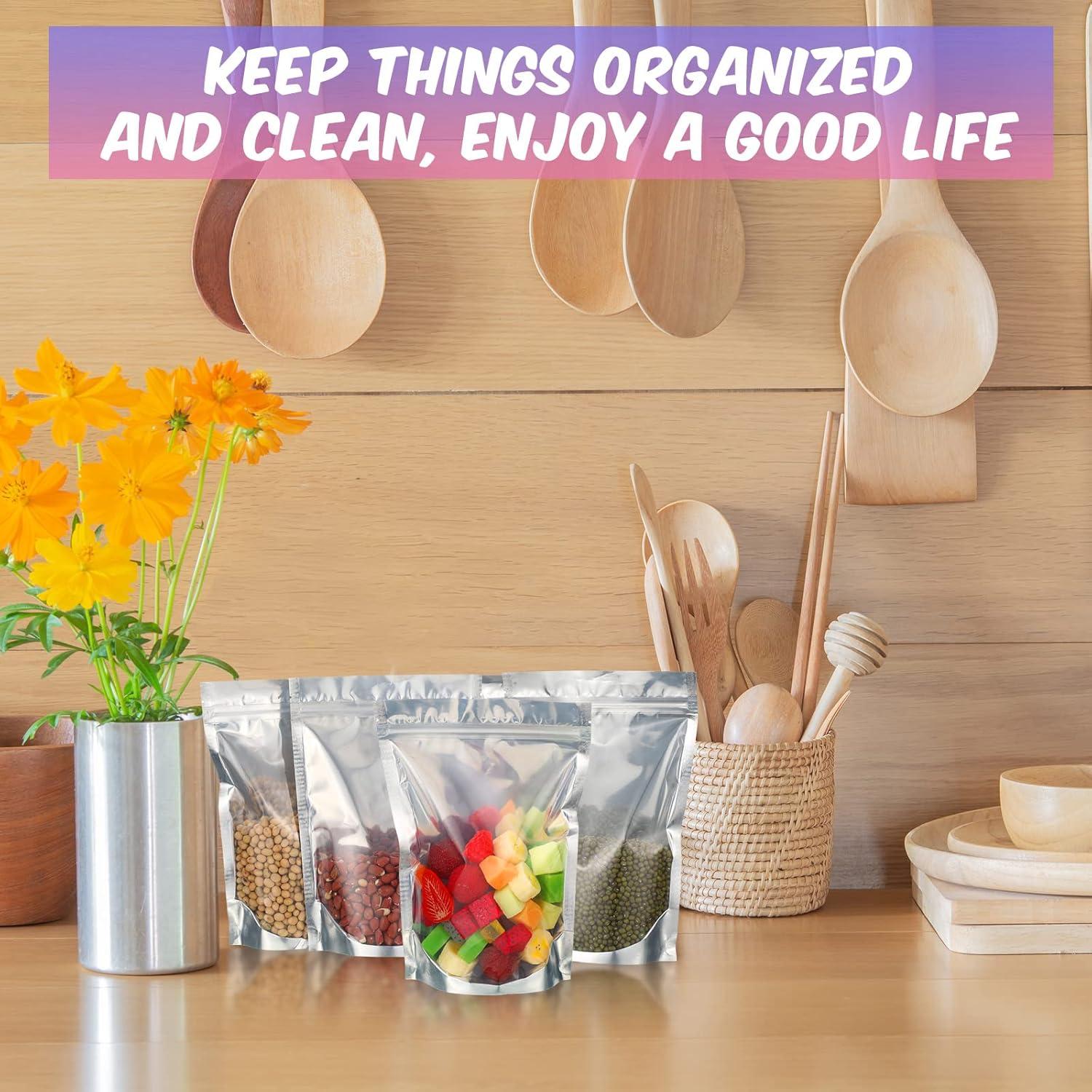 Bolsas de Alimentos Ctosree 200 Pcs 8.9x15.2 cm Resellables