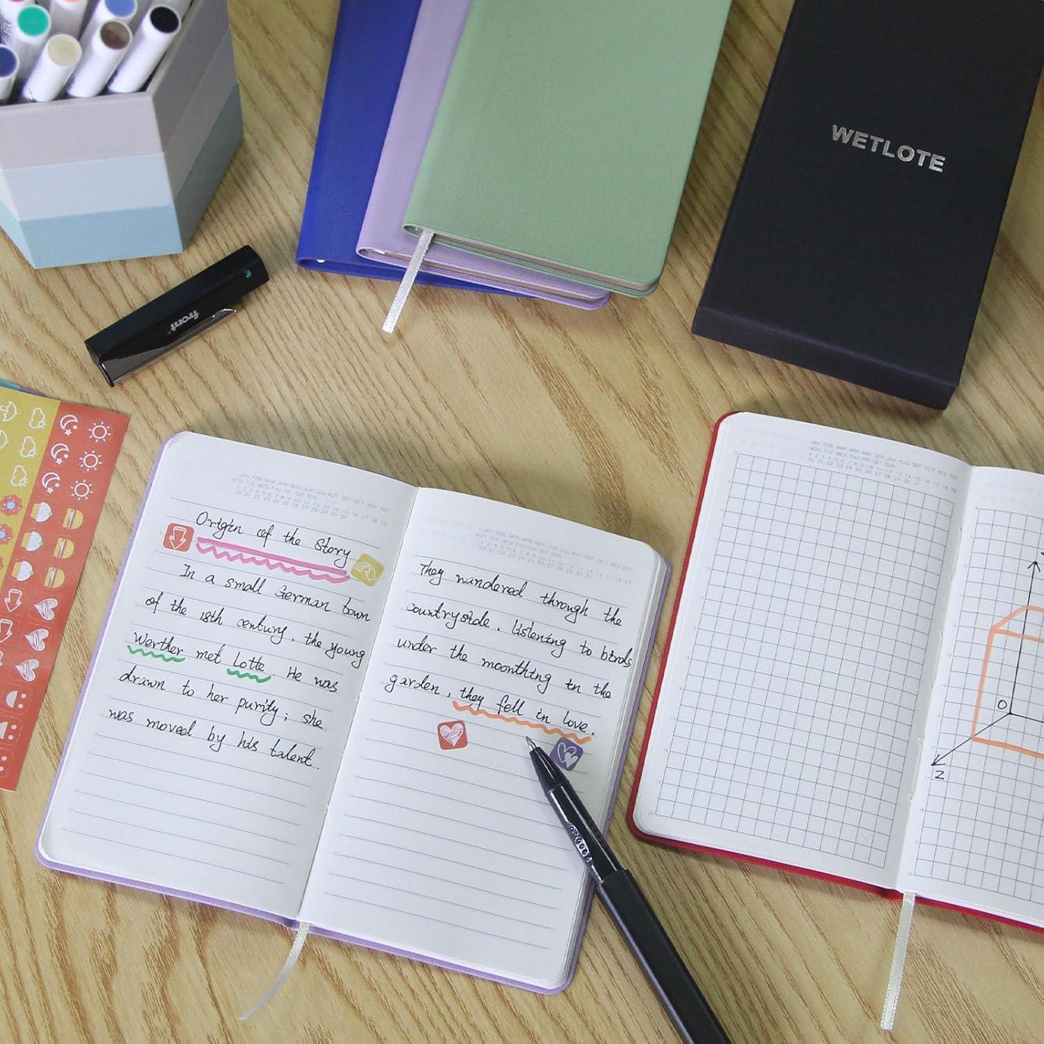 Cuadernos de bolsillo A6 WETLOTE 2 paquetes 112 páginas