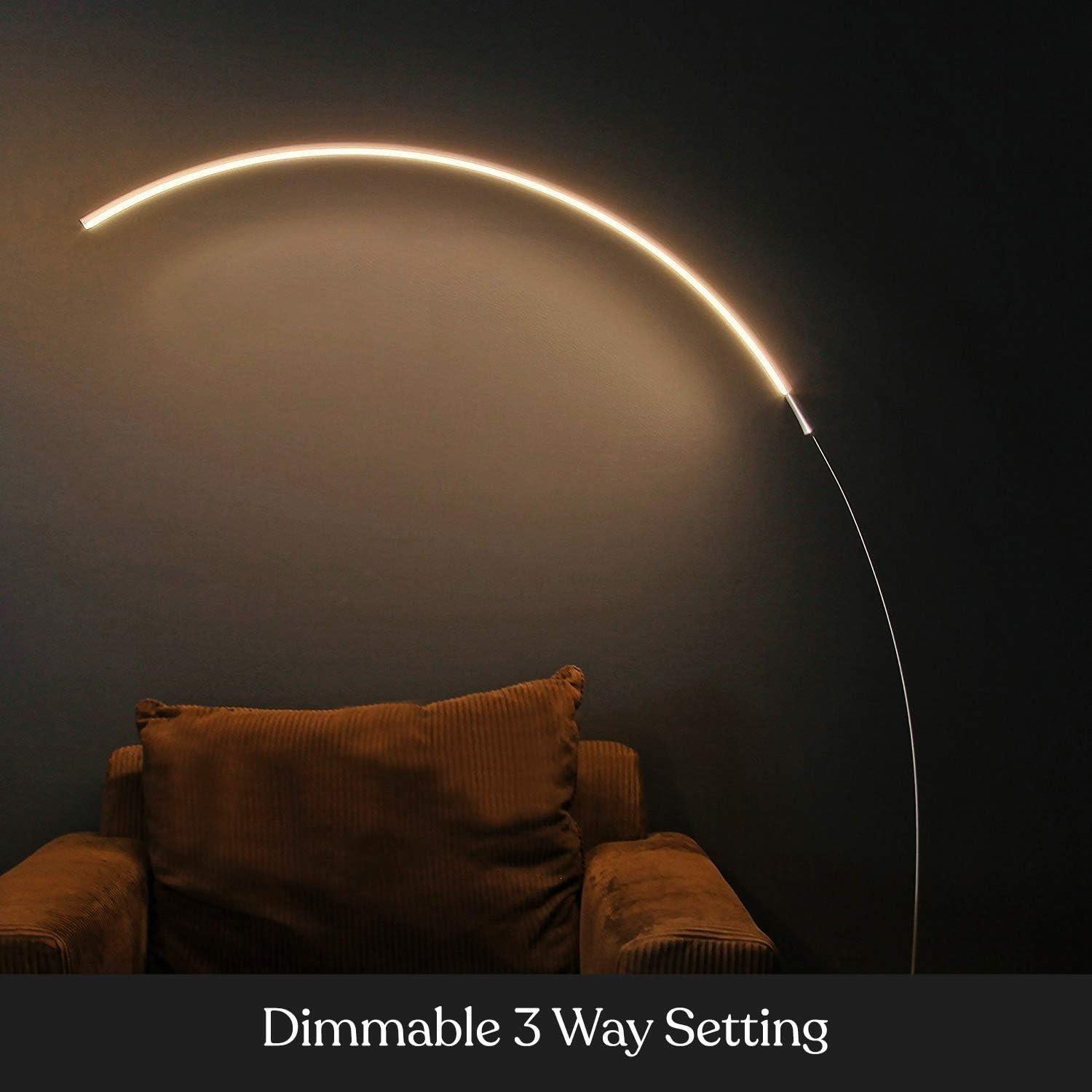 Lámpara de Pie Brightech Sparq Arc Plata 850 Lúmenes Regulable