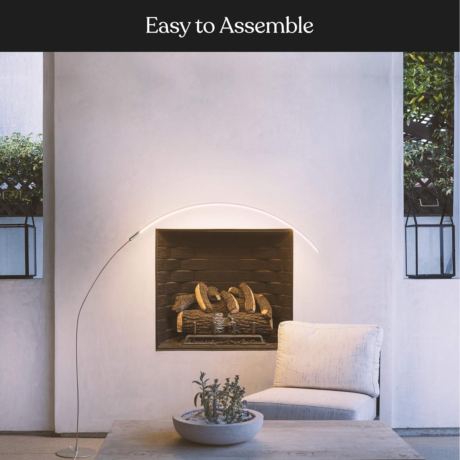 Lámpara de Pie Brightech Sparq Arc Plata 850 Lúmenes Regulable