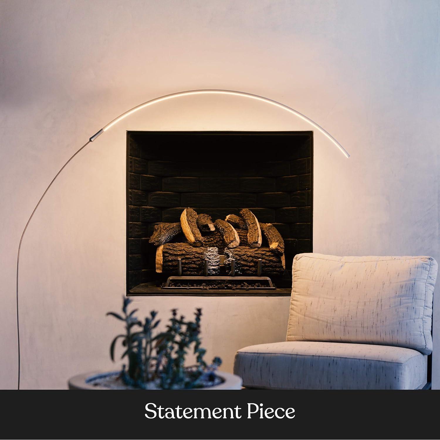 Lámpara de Pie Brightech Sparq Arc Plata 850 Lúmenes Regulable