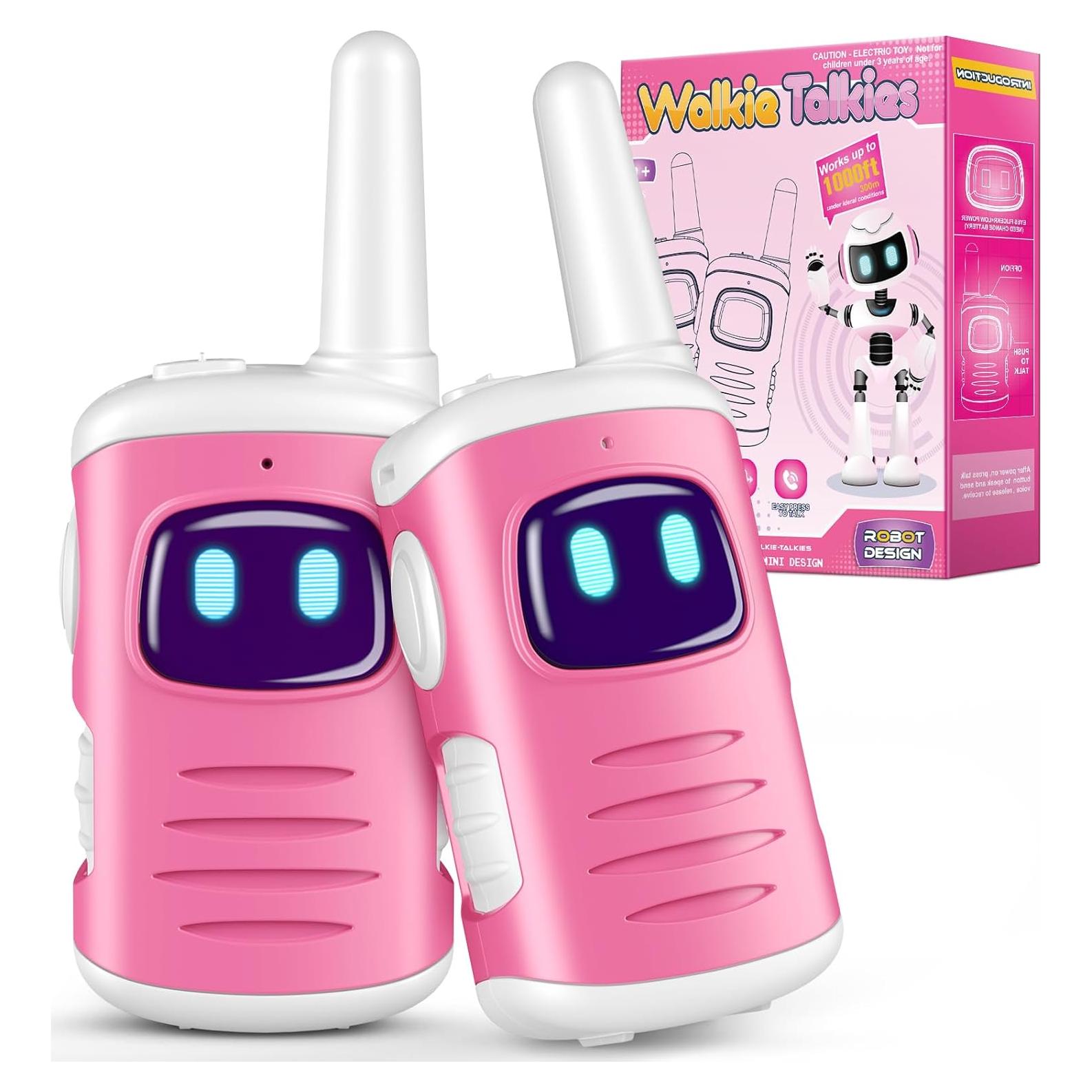 Walkie Talkies Rosa 2 Paquete Comedyfun para Niñas 3-8 Años