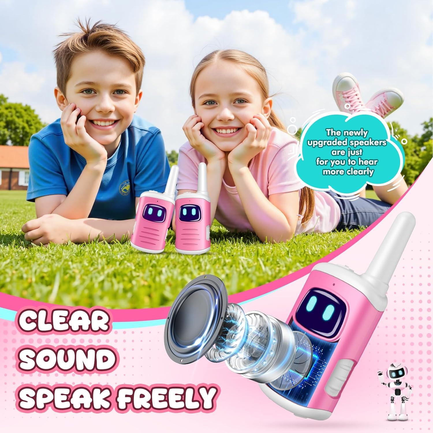 Walkie Talkies Rosa 2 Paquete Comedyfun para Niñas 3-8 Años