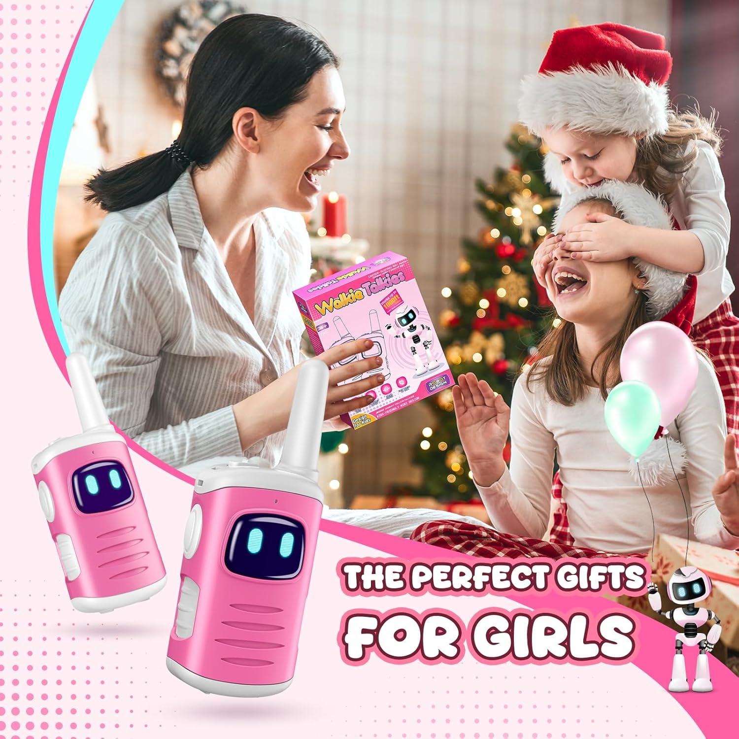 Walkie Talkies Rosa 2 Paquete Comedyfun para Niñas 3-8 Años