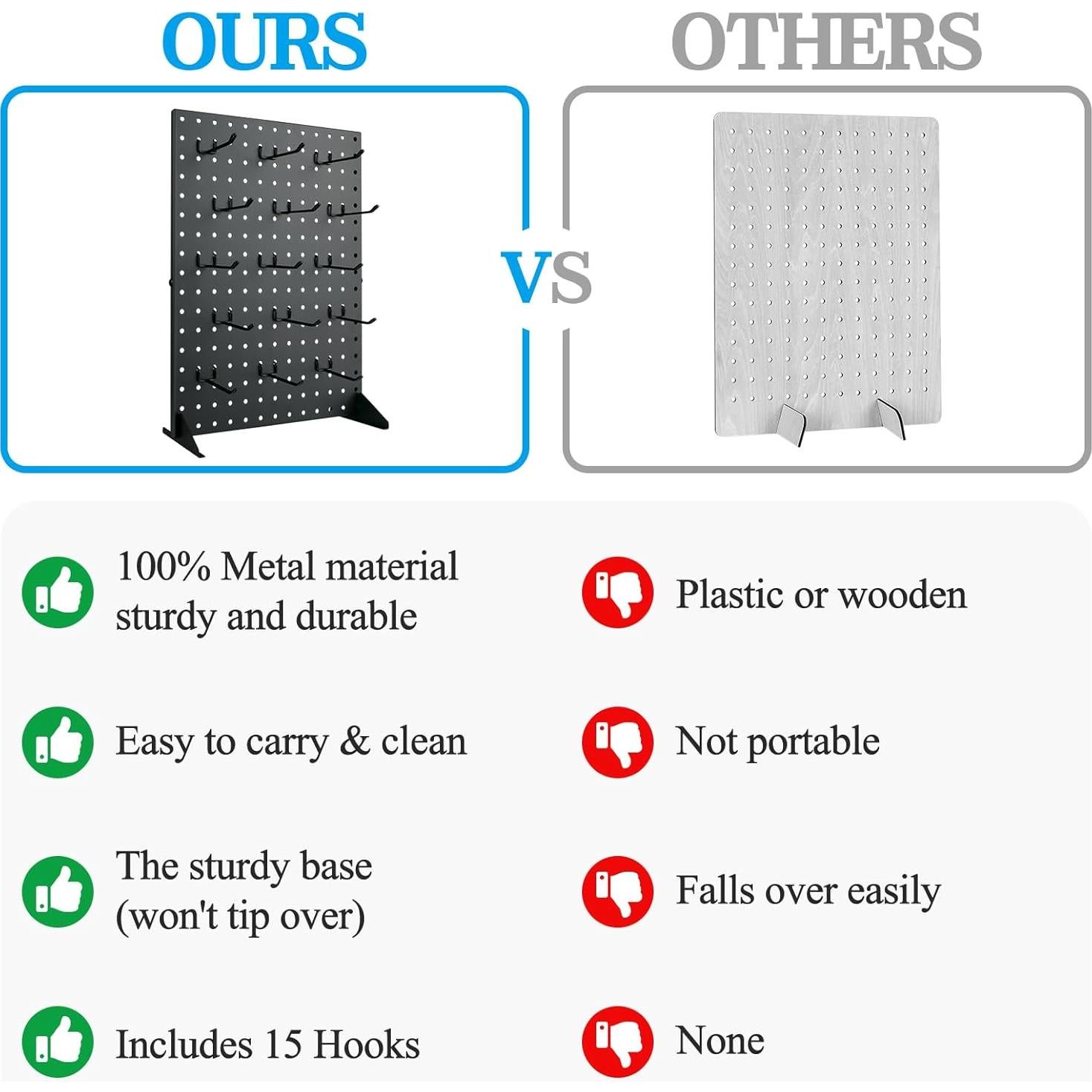 Soporte de Exhibición de Pegboard VACONICO Negro 43.2x33 cm