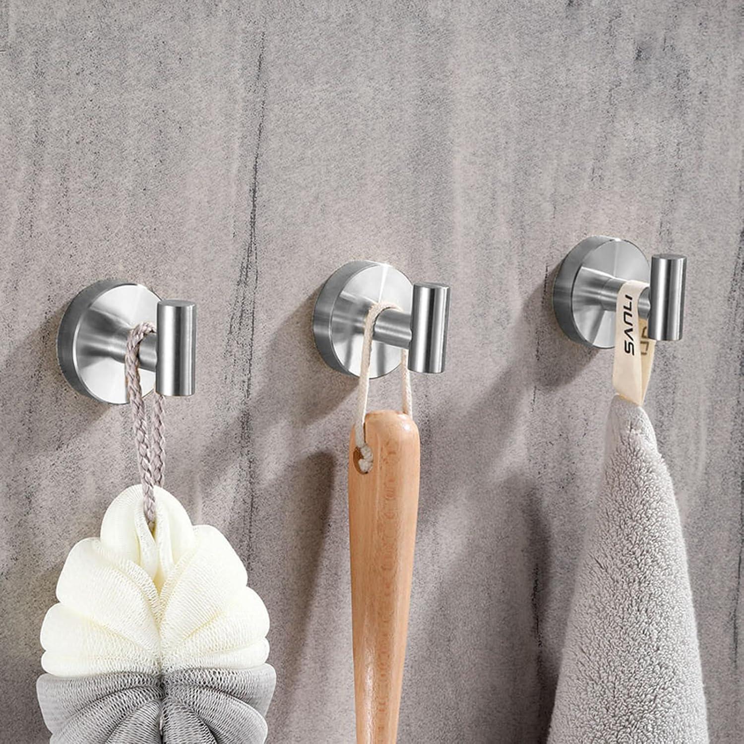 Ganchos de Toalla MNGD de Succión para Ducha 2 Piezas Níquel