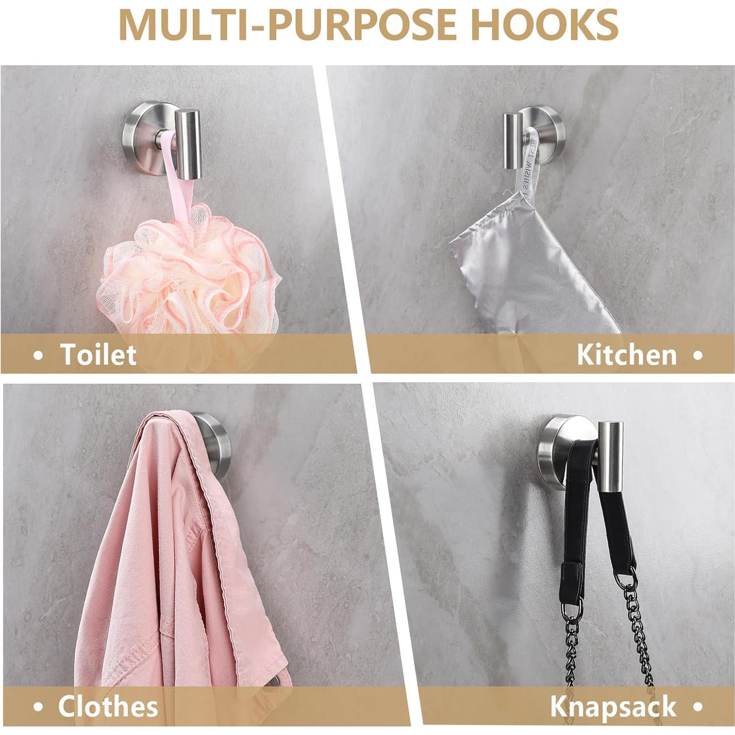 Ganchos de Toalla MNGD de Succión para Ducha 2 Piezas Níquel