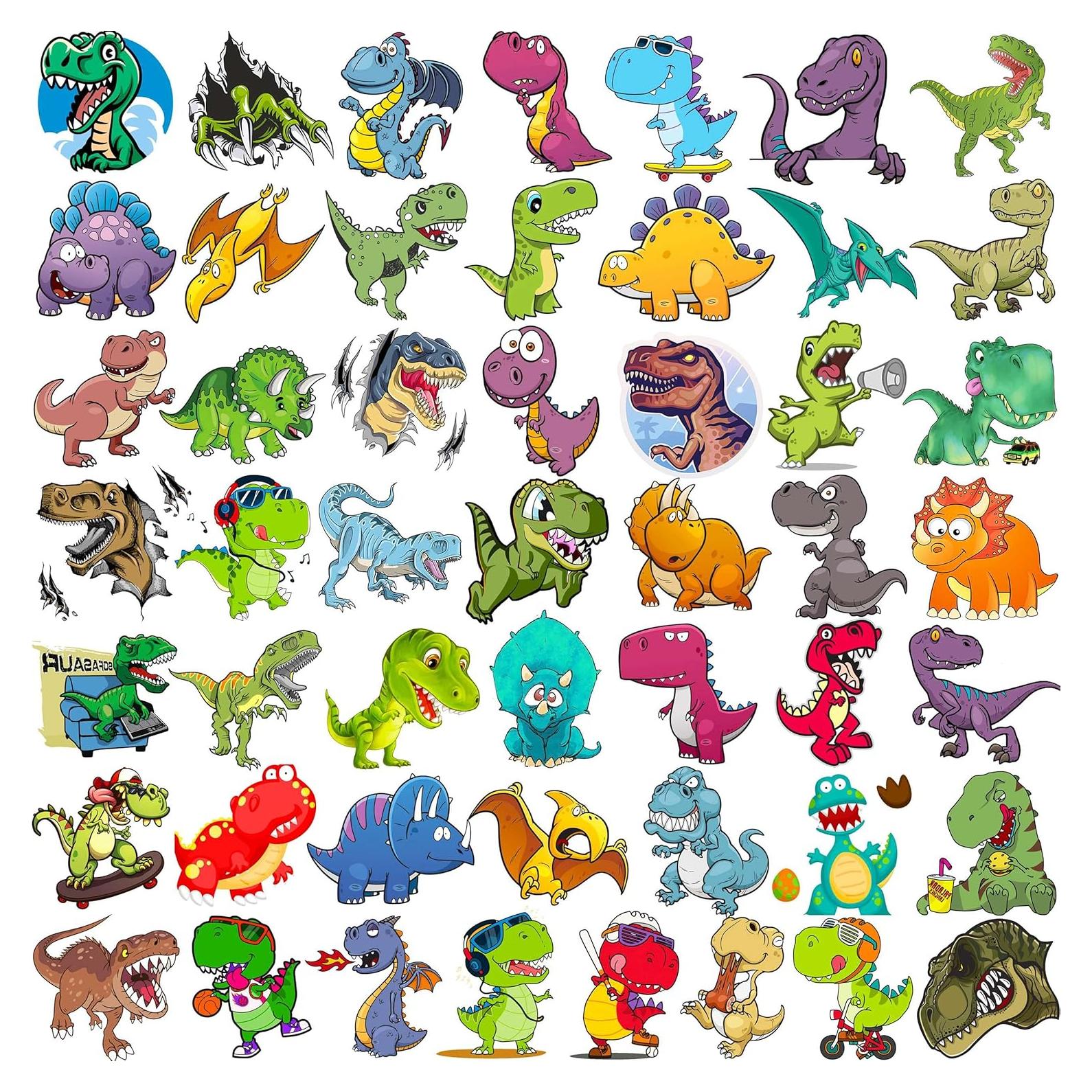 50 Tatuajes Temporales Dinosaurios TASROI 4.6x4.6cm Para Niños