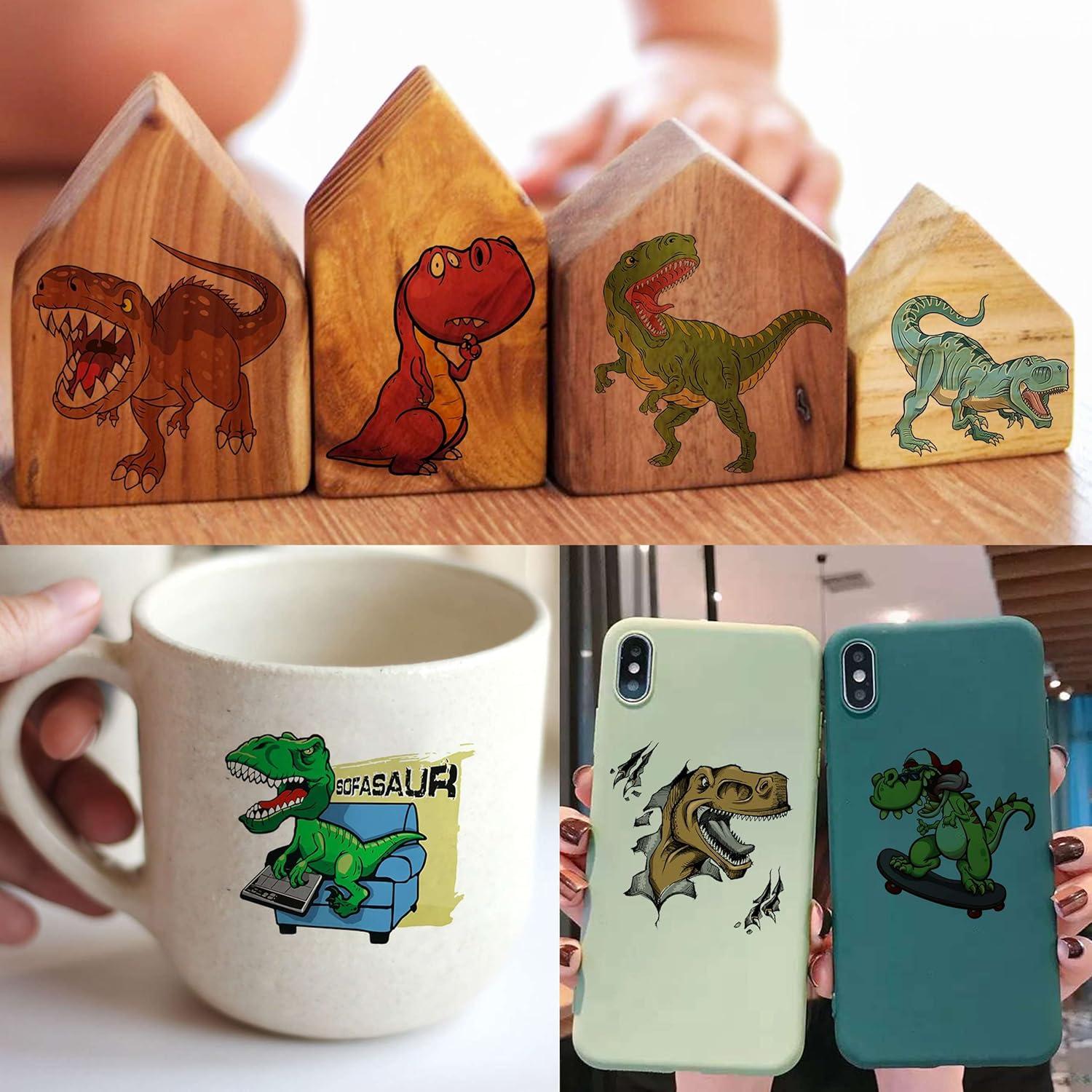 50 Tatuajes Temporales Dinosaurios TASROI 4.6x4.6cm Para Niños