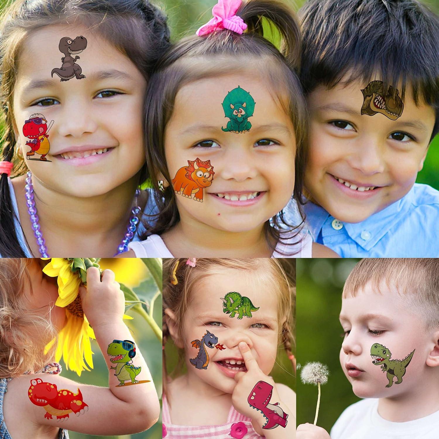 50 Tatuajes Temporales Dinosaurios TASROI 4.6x4.6cm Para Niños