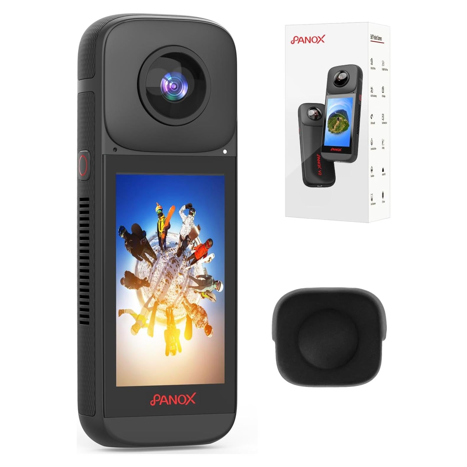 Cámara Vlog PANOX V2 360 - Video 5.7K, Foto 72MP, Pantalla 3"