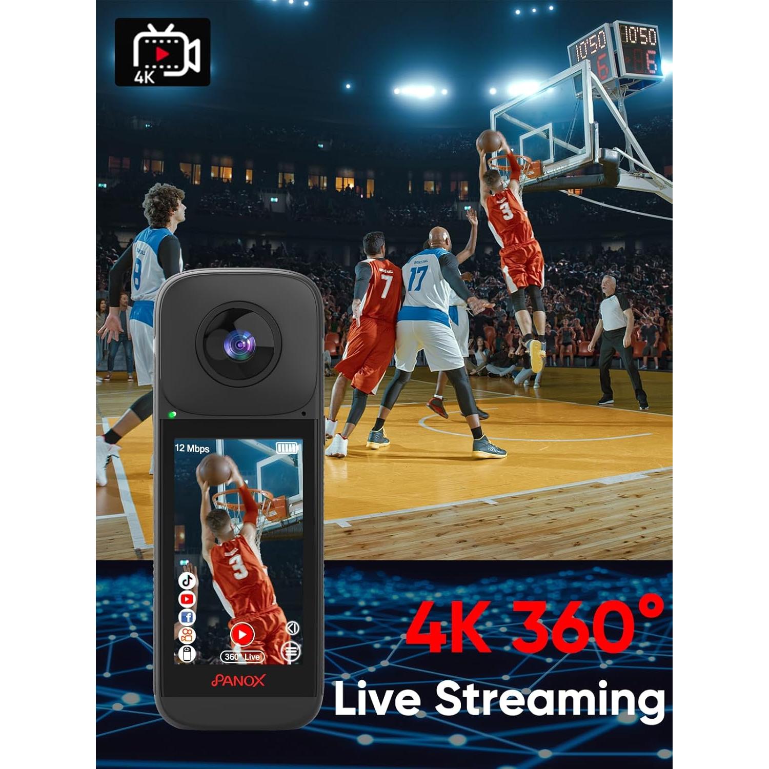 Cámara Vlog PANOX V2 360 - Video 5.7K, Foto 72MP, Pantalla 3"