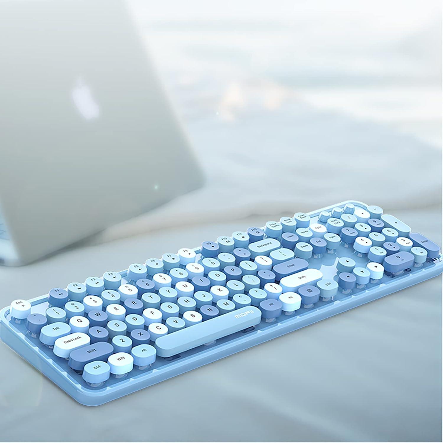 Combo Teclado y Ratón Inalámbrico Lomiluskr 2.4G Azul 104 Teclas