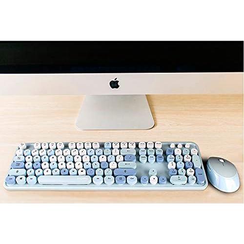 Combo Teclado y Ratón Inalámbrico Lomiluskr 2.4G Azul 104 Teclas