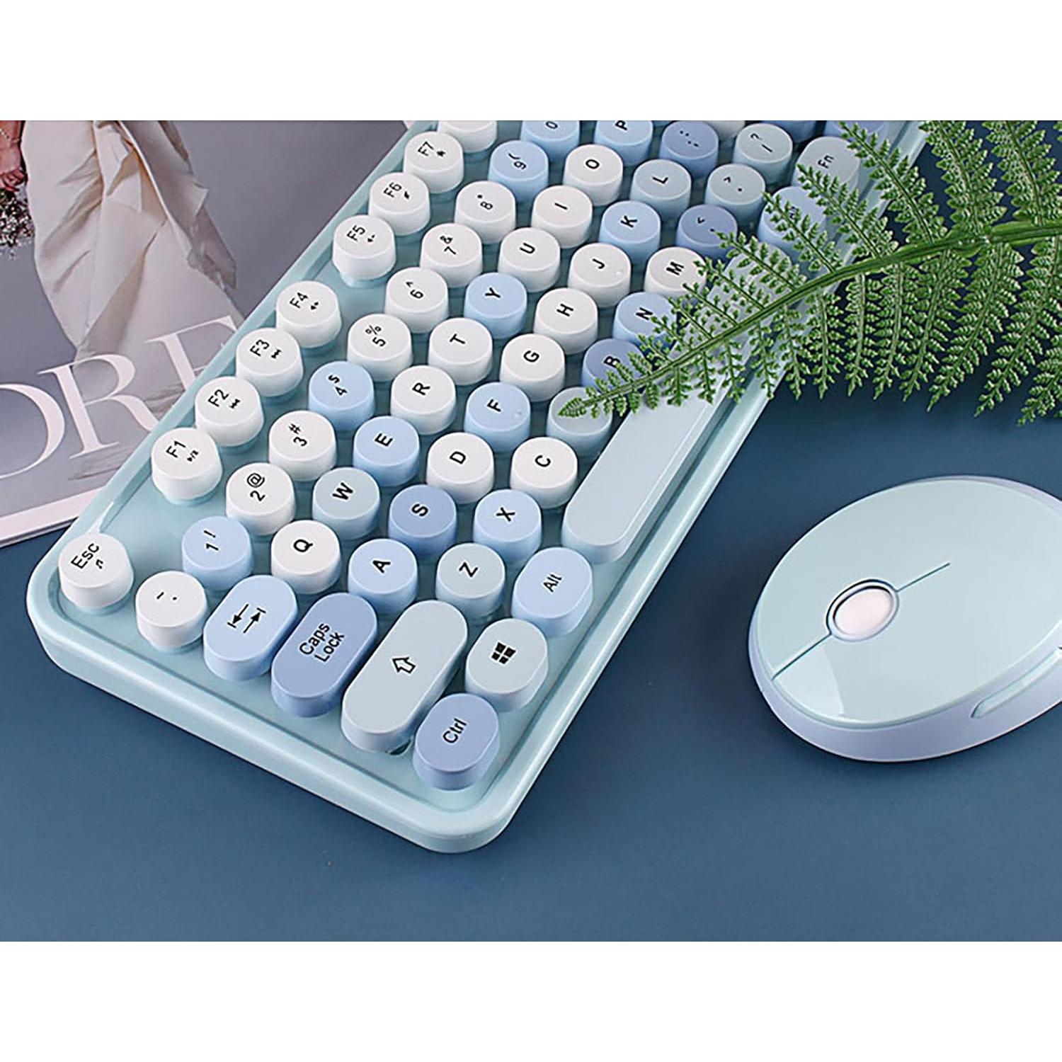 Combo Teclado y Ratón Inalámbrico Lomiluskr 2.4G Azul 104 Teclas