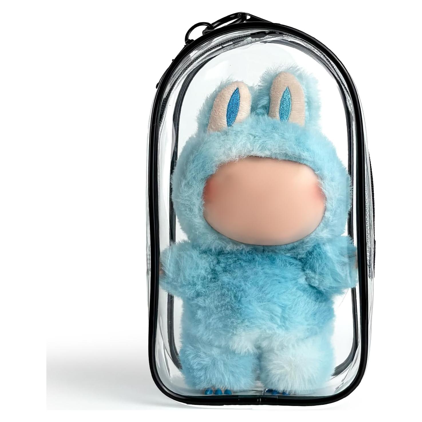 Funda Protectora de PVC para Muñeca Labubu 17cm Negra