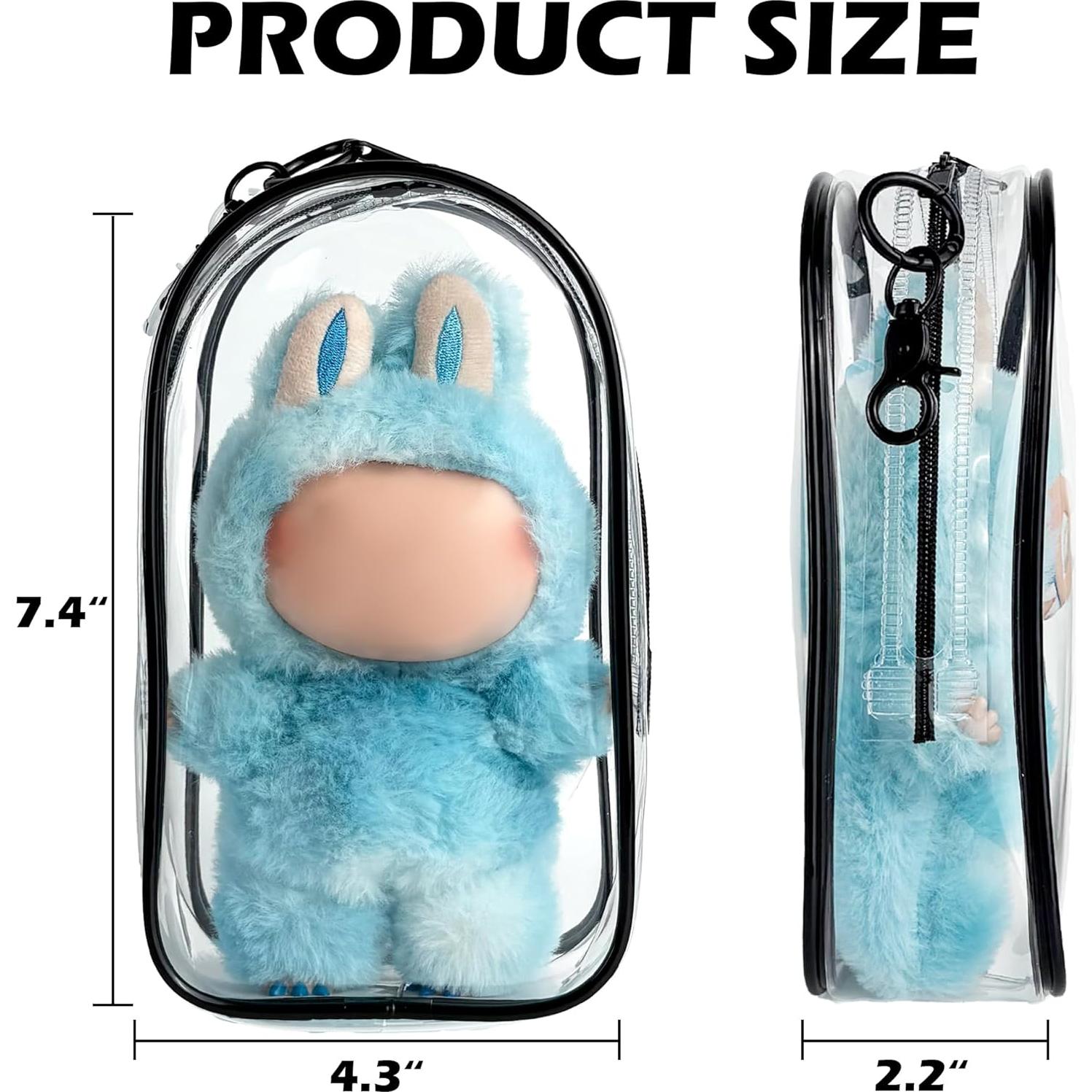 Funda Protectora de PVC para Muñeca Labubu 17cm Negra