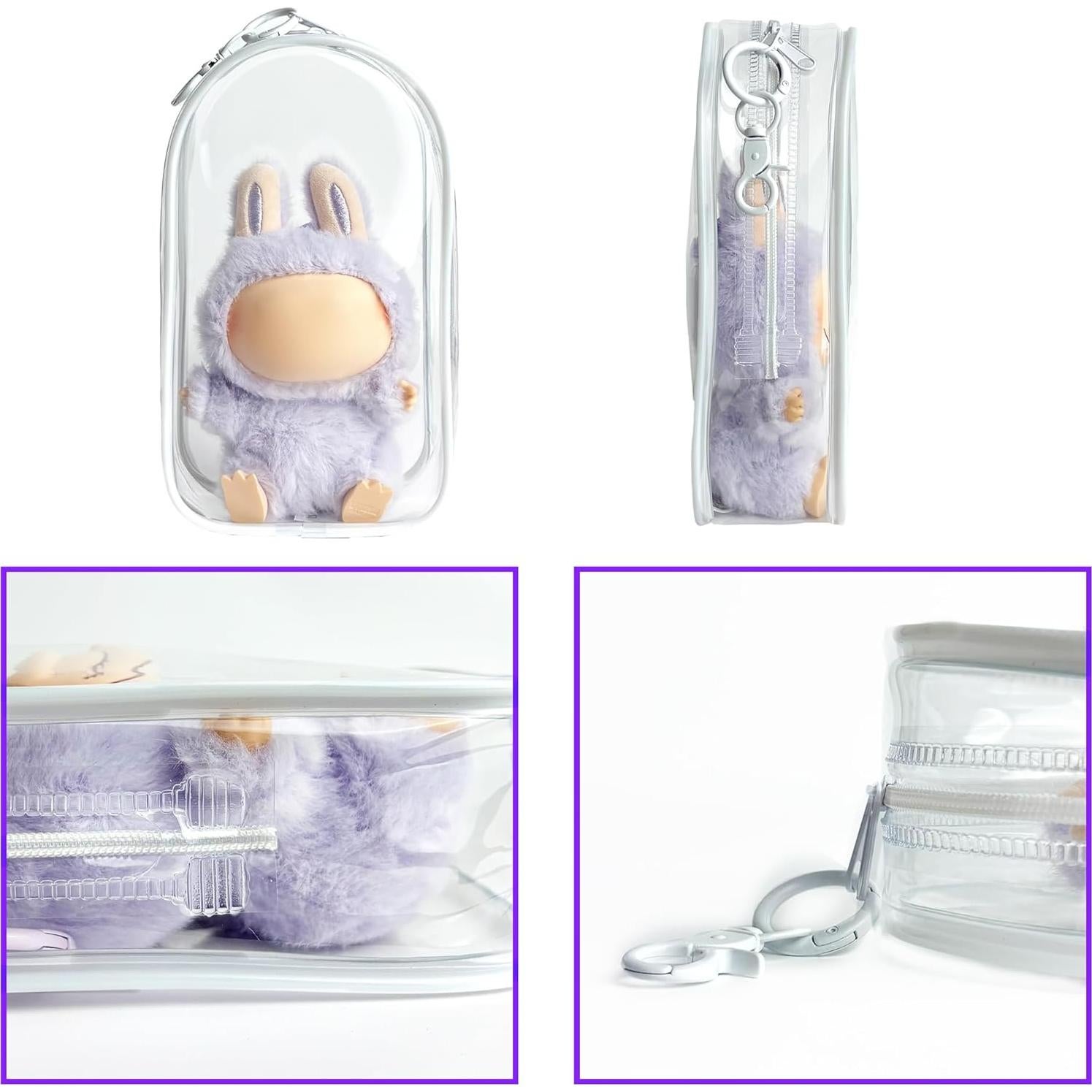 Funda Protectora de PVC para Muñeca Labubu 17cm Negra