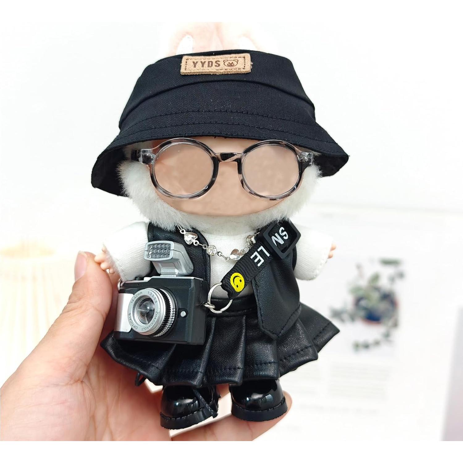 Ropa de muñeca Lububu 8 piezas felpa negra premium