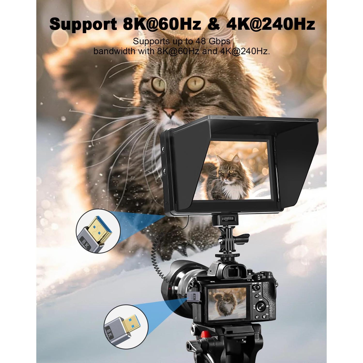 Cable Micro HDMI a HDMI 2.1 Duttek 0.3-0.46m 8K 48Gbps