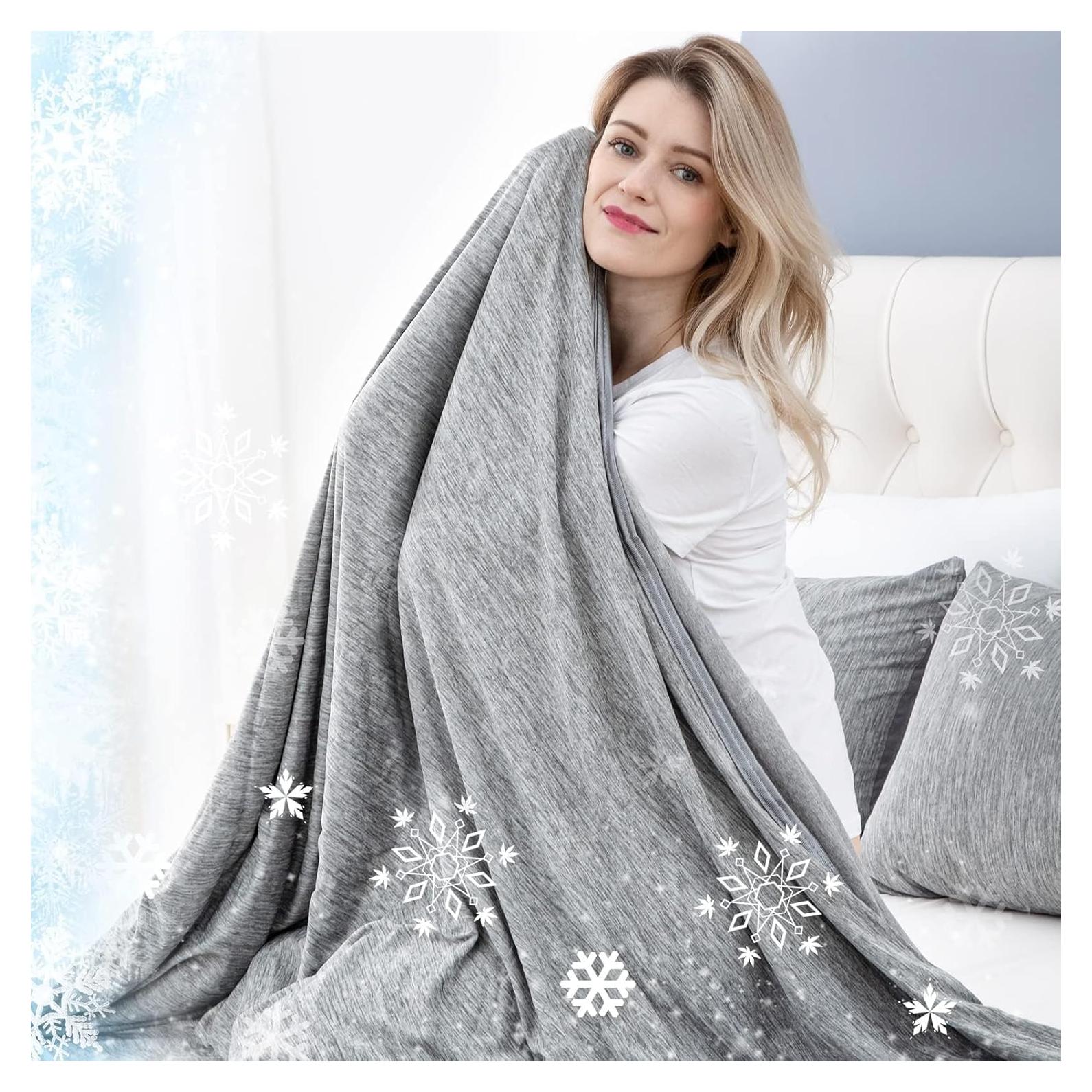 Manta Refrigerante CHOSHOME 127x178 cm Gris para Verano