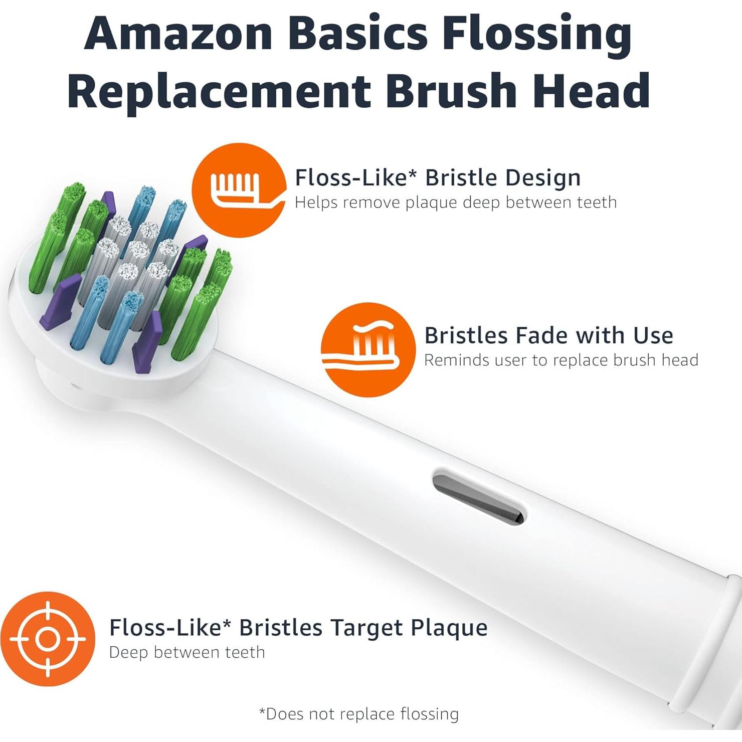 Cabezas de cepillo de repuesto Oral-B Amazon Basics, 3 unidades