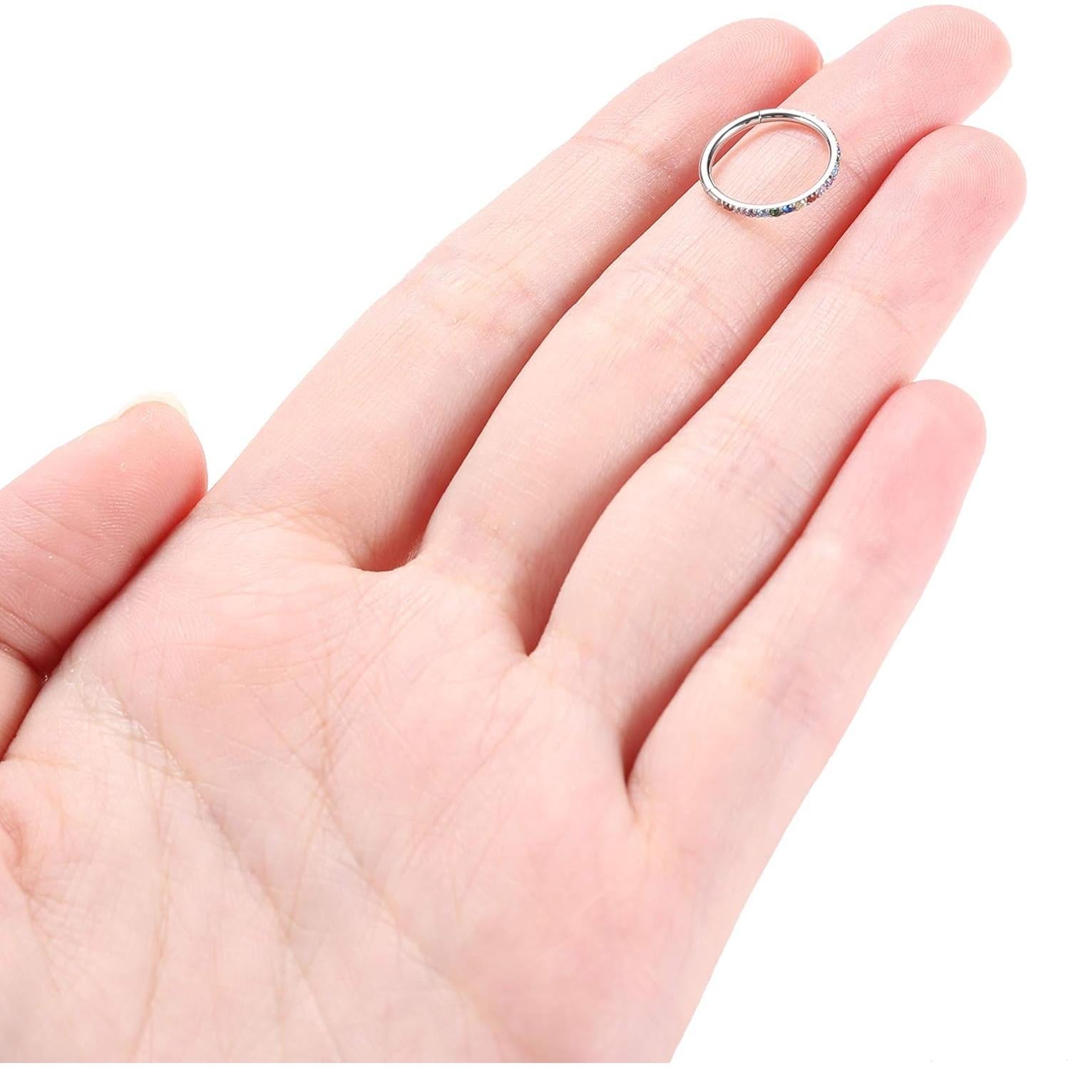 Aro de Nariz FUNLMO Acero Quirúrgico 1.2mm 6mm Negro