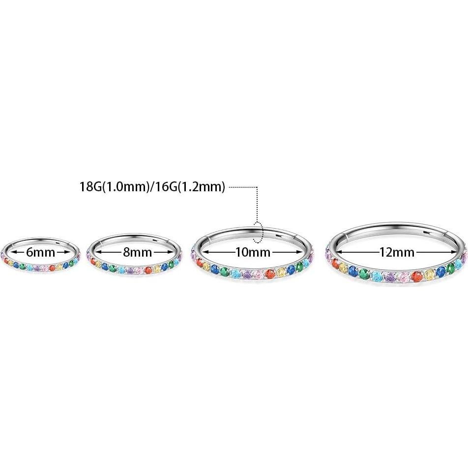 Aro de Nariz FUNLMO Acero Quirúrgico 1.2mm 6mm Negro