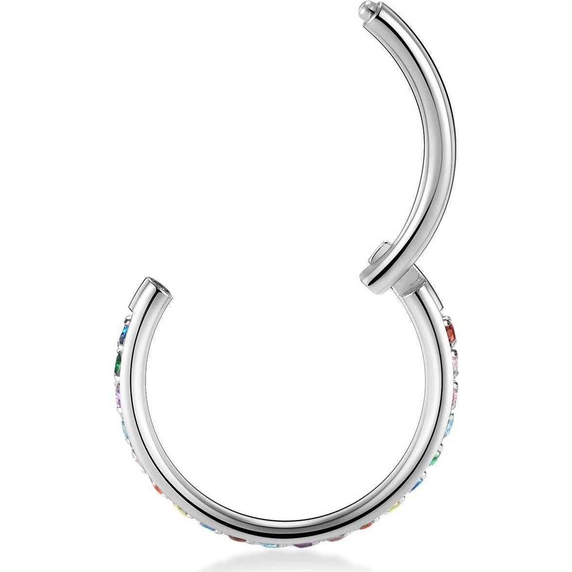 Aro de Nariz FUNLMO Acero Quirúrgico 1.2mm 6mm Negro