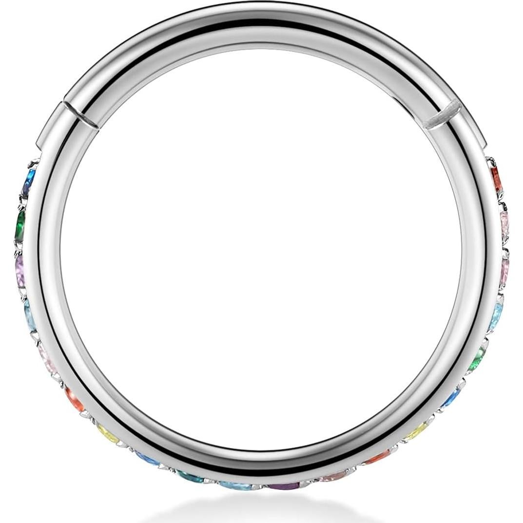 Aro de Nariz FUNLMO Acero Quirúrgico 1.2mm 6mm Negro