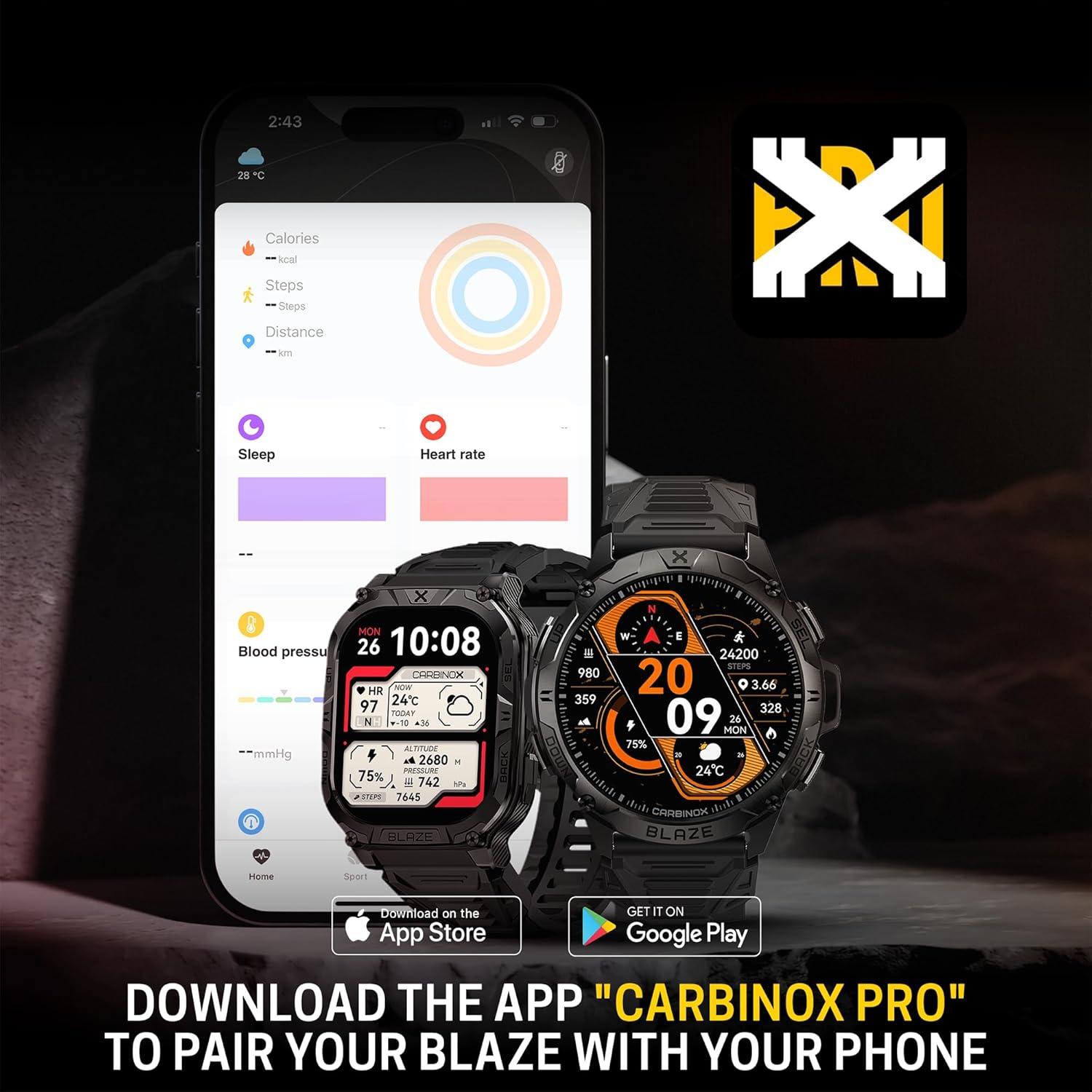 Reloj Inteligente Carbinox Blaze GPS Resistente al Agua IP69K