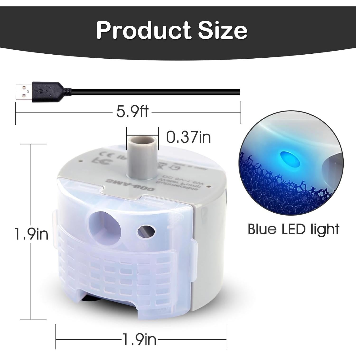 Bomba de Agua para Gatos OYES SMA-800 Ultra-silenciosa 160g