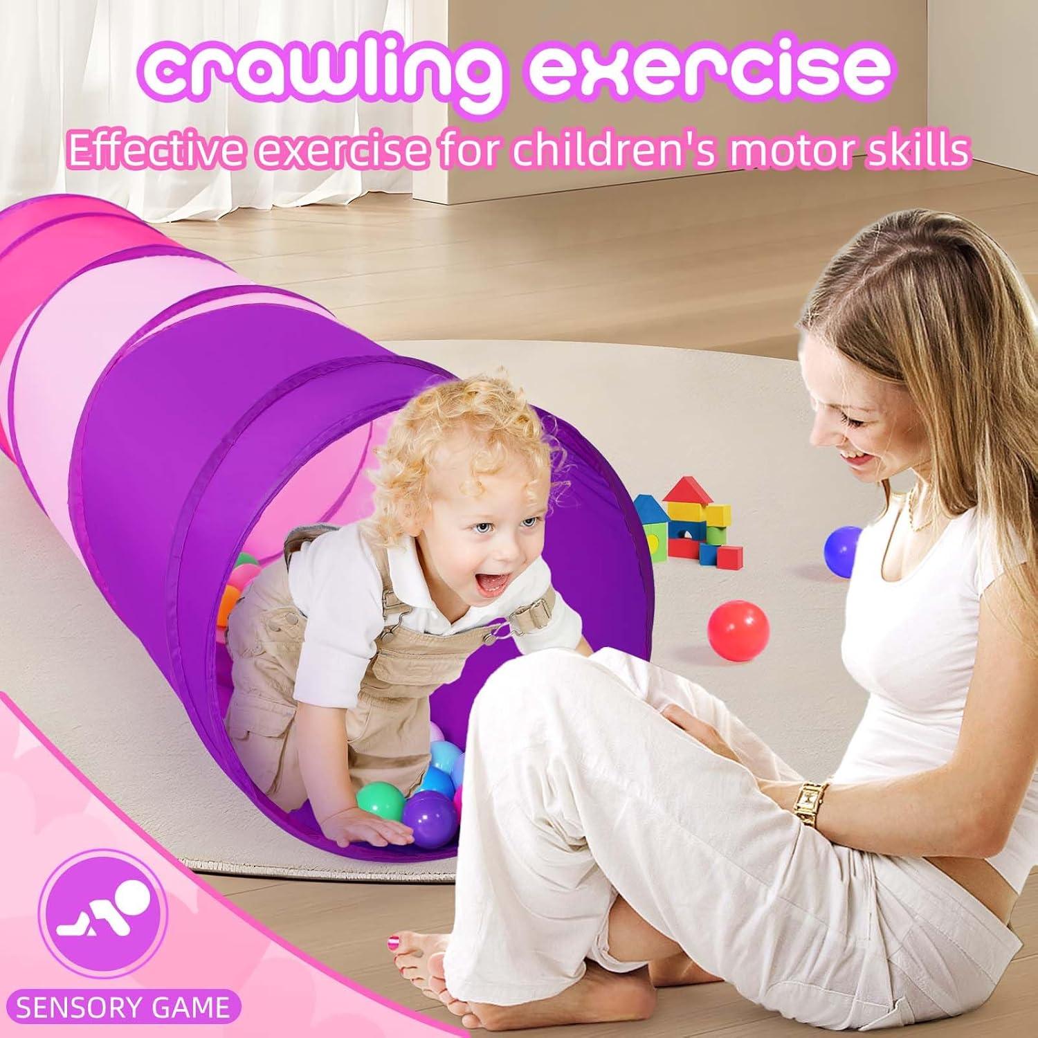 Túnel de Juego Colorido Plegable 1.75m para Niños y Mascotas