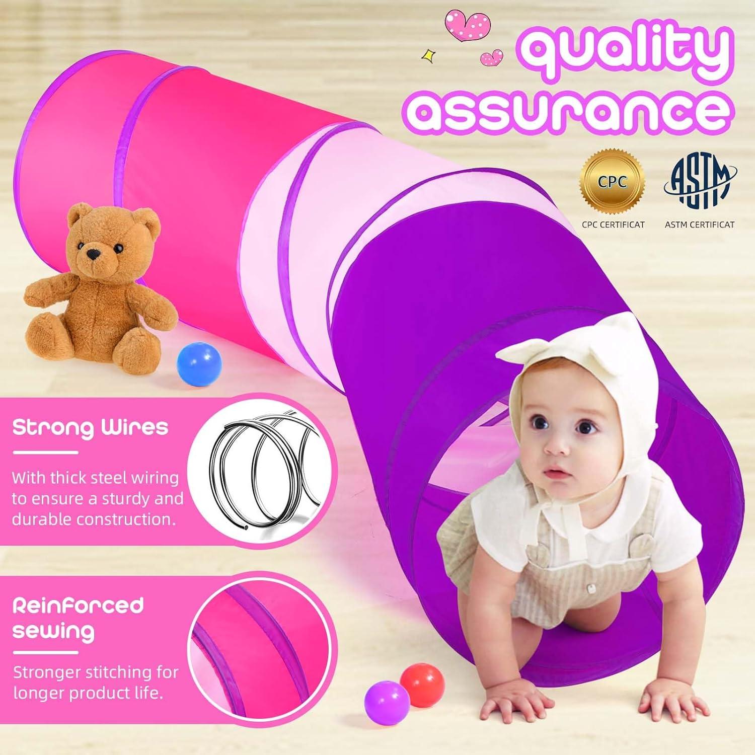 Túnel de Juego Colorido Plegable 1.75m para Niños y Mascotas