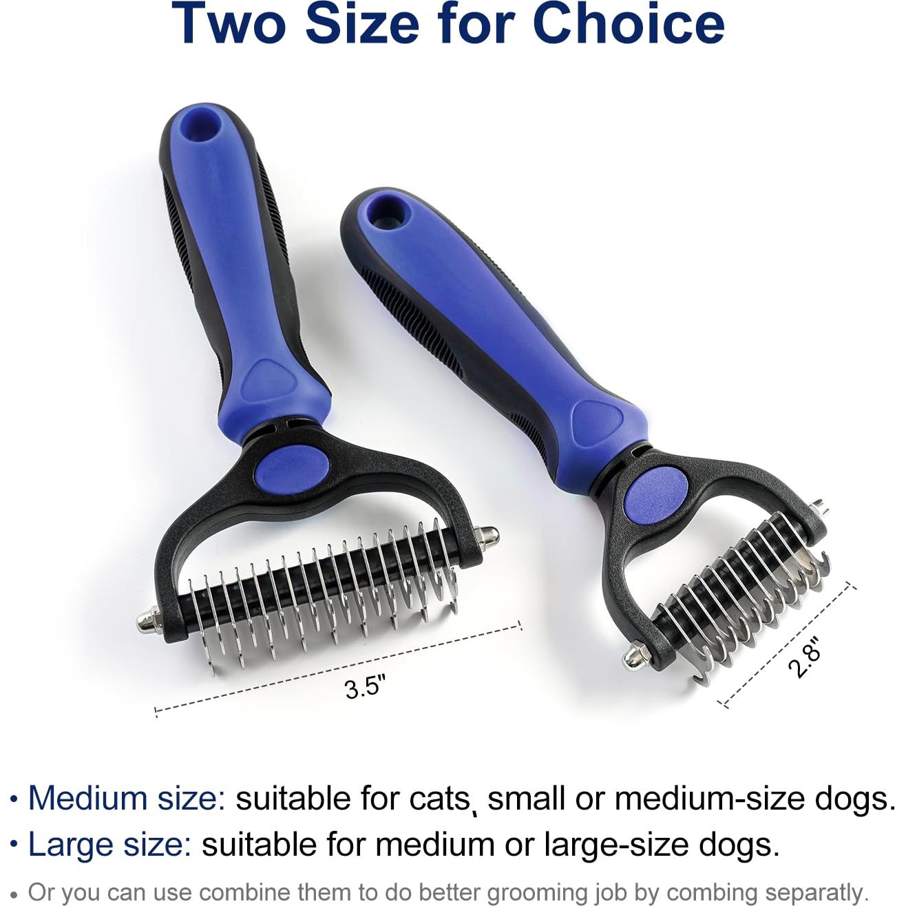 Rastrillo de Aseo WePet para Perros y Gatos Grande Azul