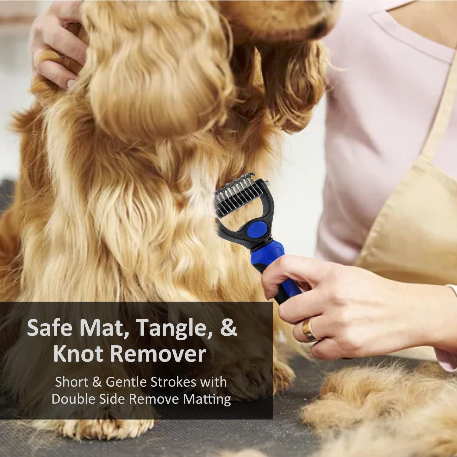 Rastrillo de Aseo WePet para Perros y Gatos Grande Azul