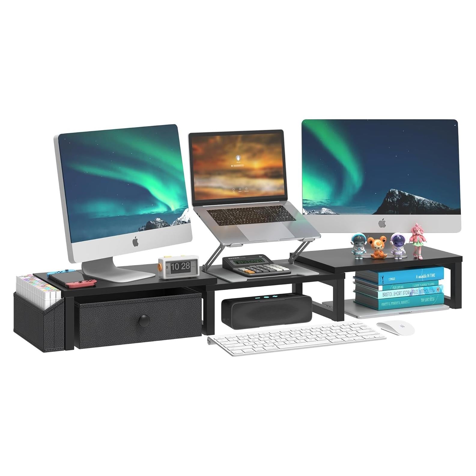 Soporte Doble para Monitor LAND·VOI, Ajustable 2 Pantallas 27"