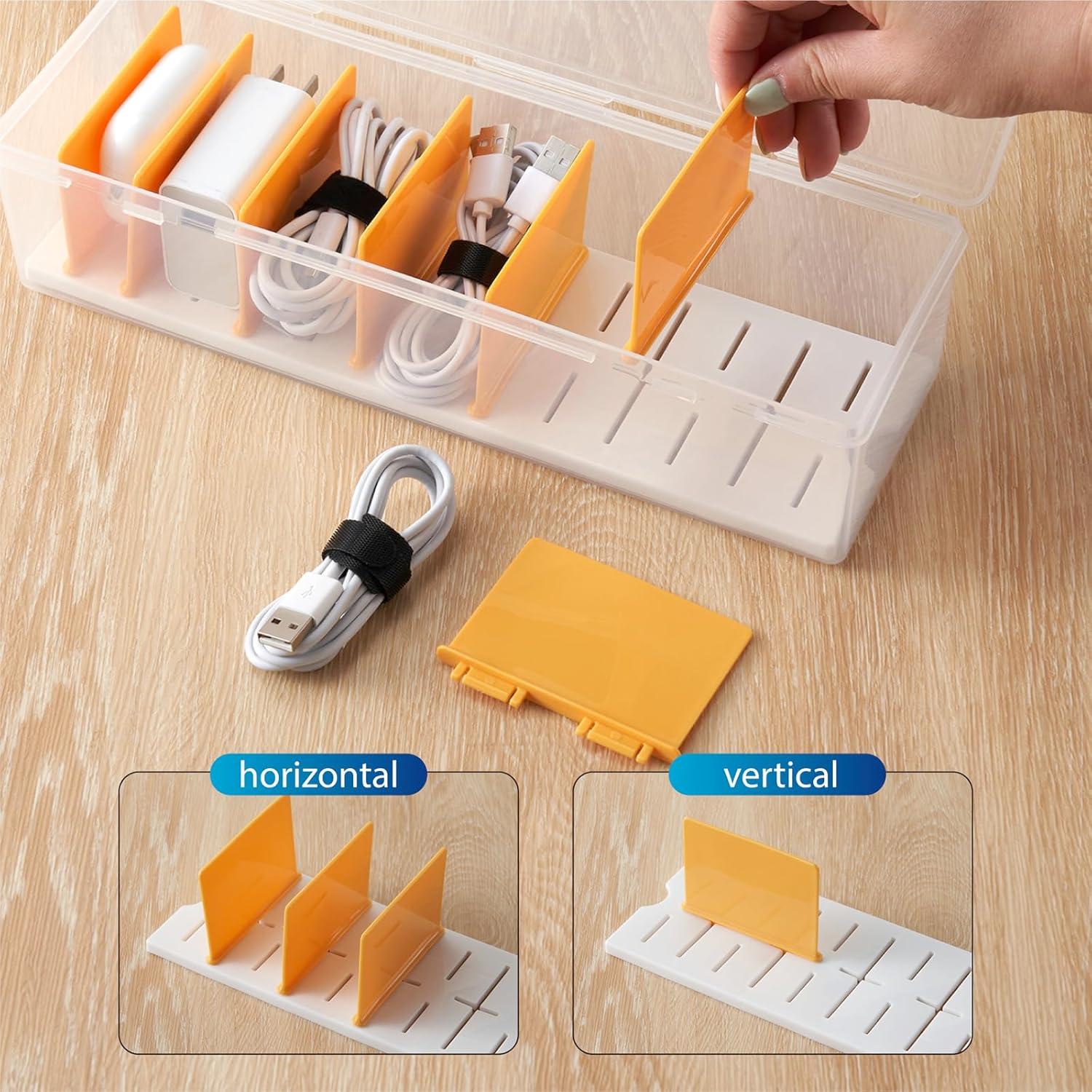 Caja Organizador de Cables Fzooua Transparente 2 Paquetes