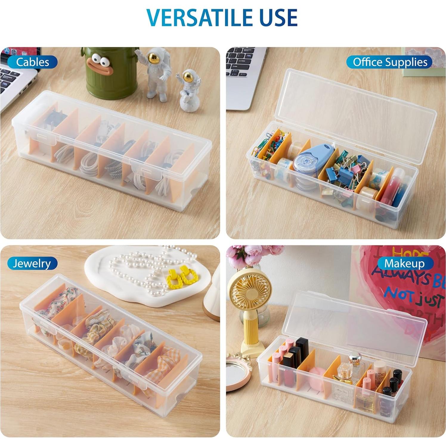 Caja Organizador de Cables Fzooua Transparente 2 Paquetes