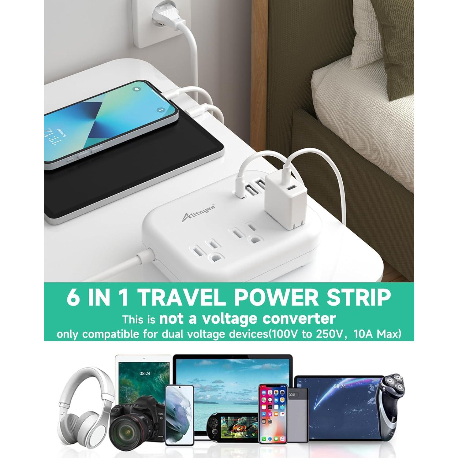 Adaptador de Enchufe Universal Alitayee 3 Salidas USB 15W