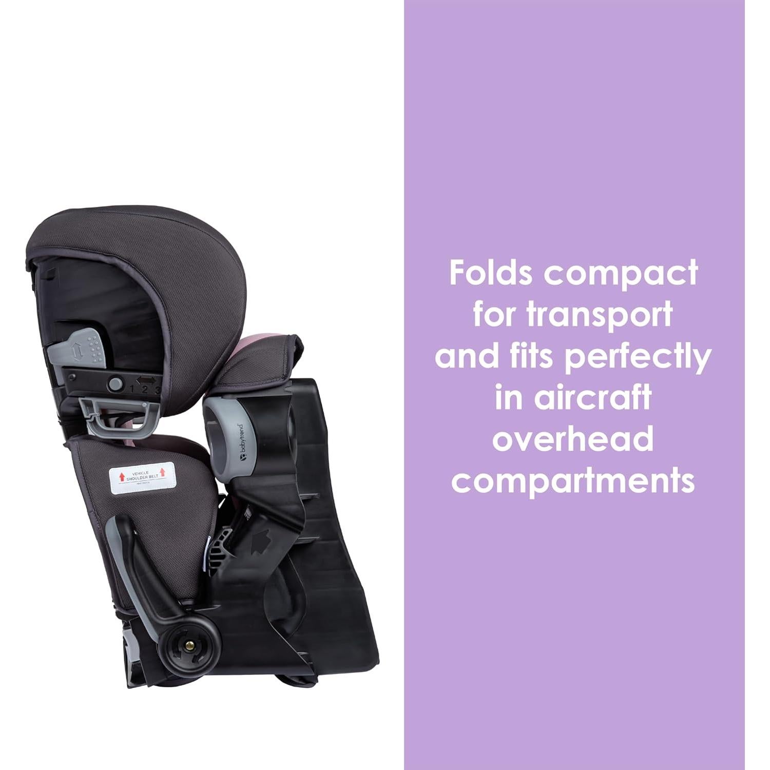 Asiento Elevador Plegable Baby Trend Protect 2-en-1 Dash Rose