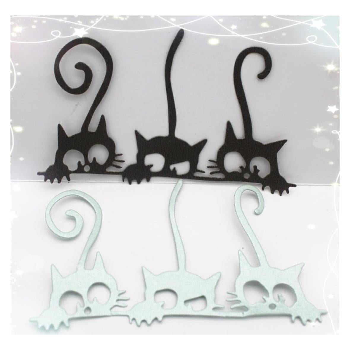 Troqueles de Corte de Metal MSCHEFAY para Scrapbooking 3 Pcs Gatos