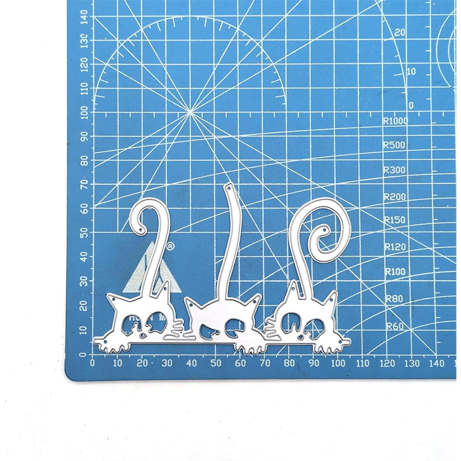 Troqueles de Corte de Metal MSCHEFAY para Scrapbooking 3 Pcs Gatos