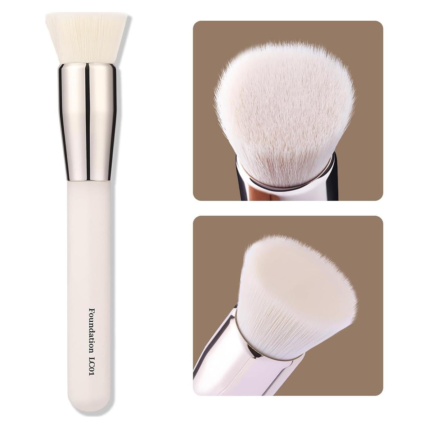 Brocha de Fundación LOCKCUTE LC01 - Diseño Plano, Cerdas Suaves