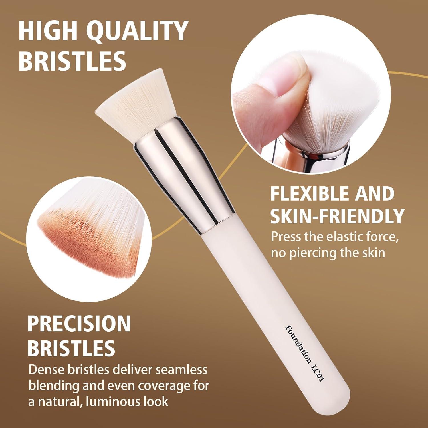 Brocha de Fundación LOCKCUTE LC01 - Diseño Plano, Cerdas Suaves