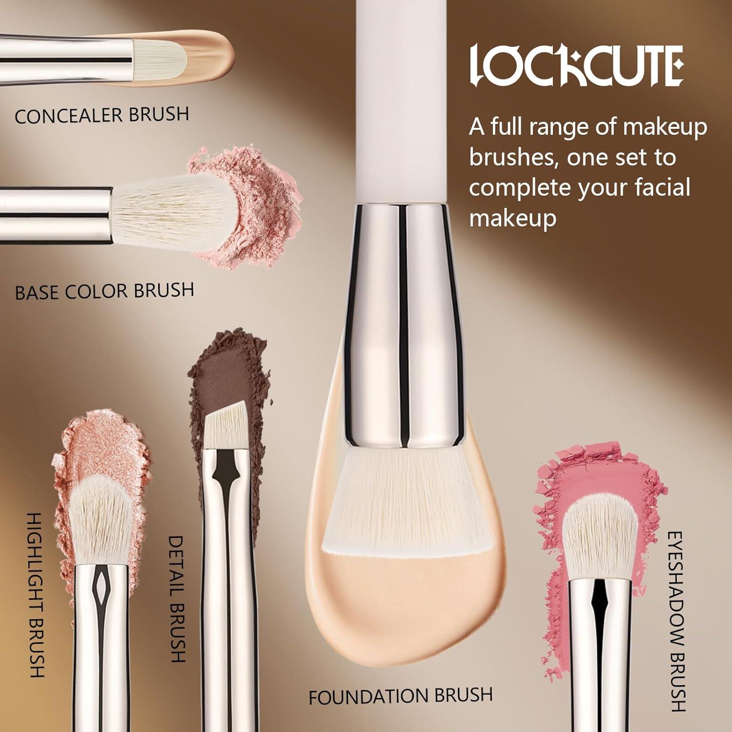 Brocha de Fundación LOCKCUTE LC01 - Diseño Plano, Cerdas Suaves
