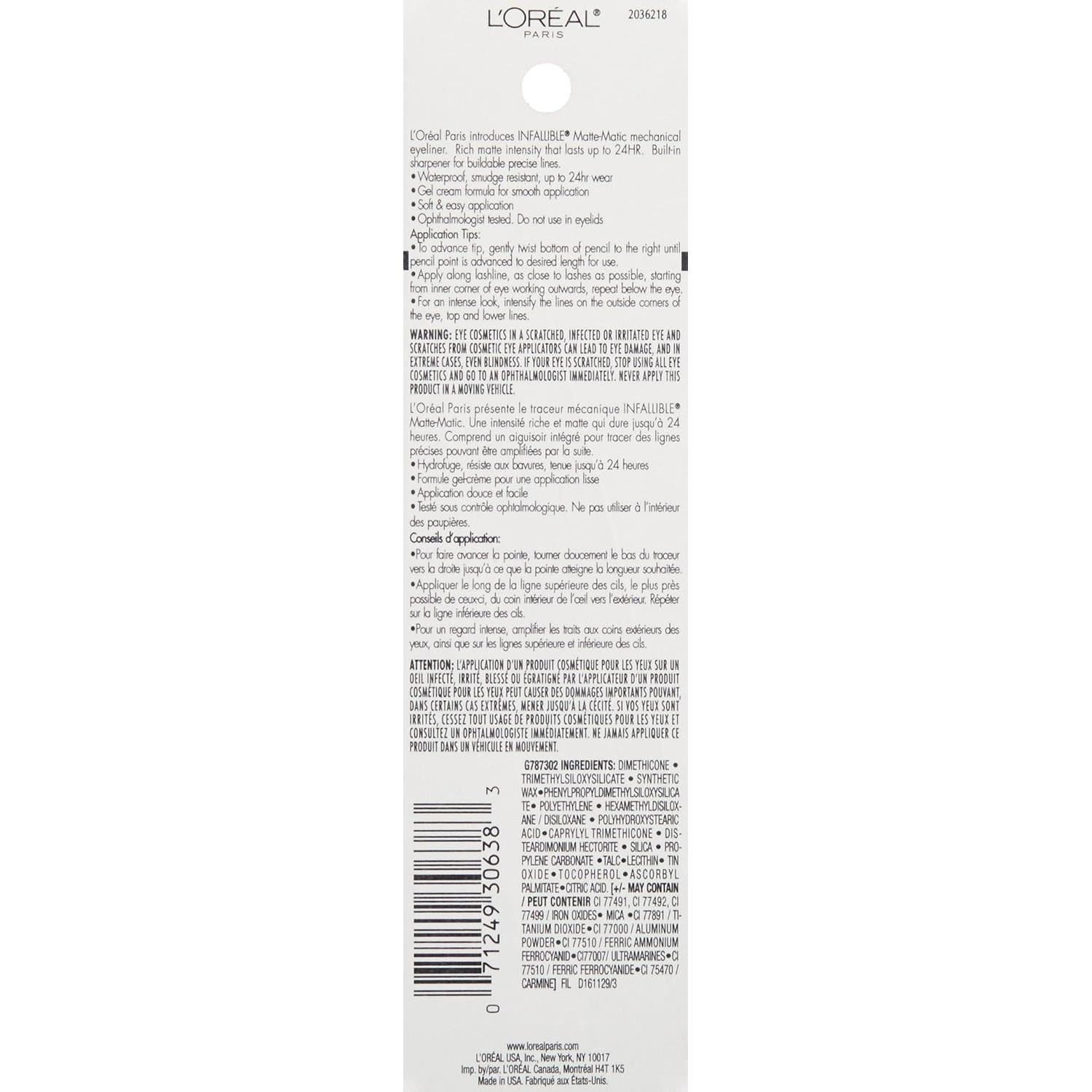 Lápiz de Ojos Mecánico L'Oreal Paris Matte-Matic Marrón 0.28 g