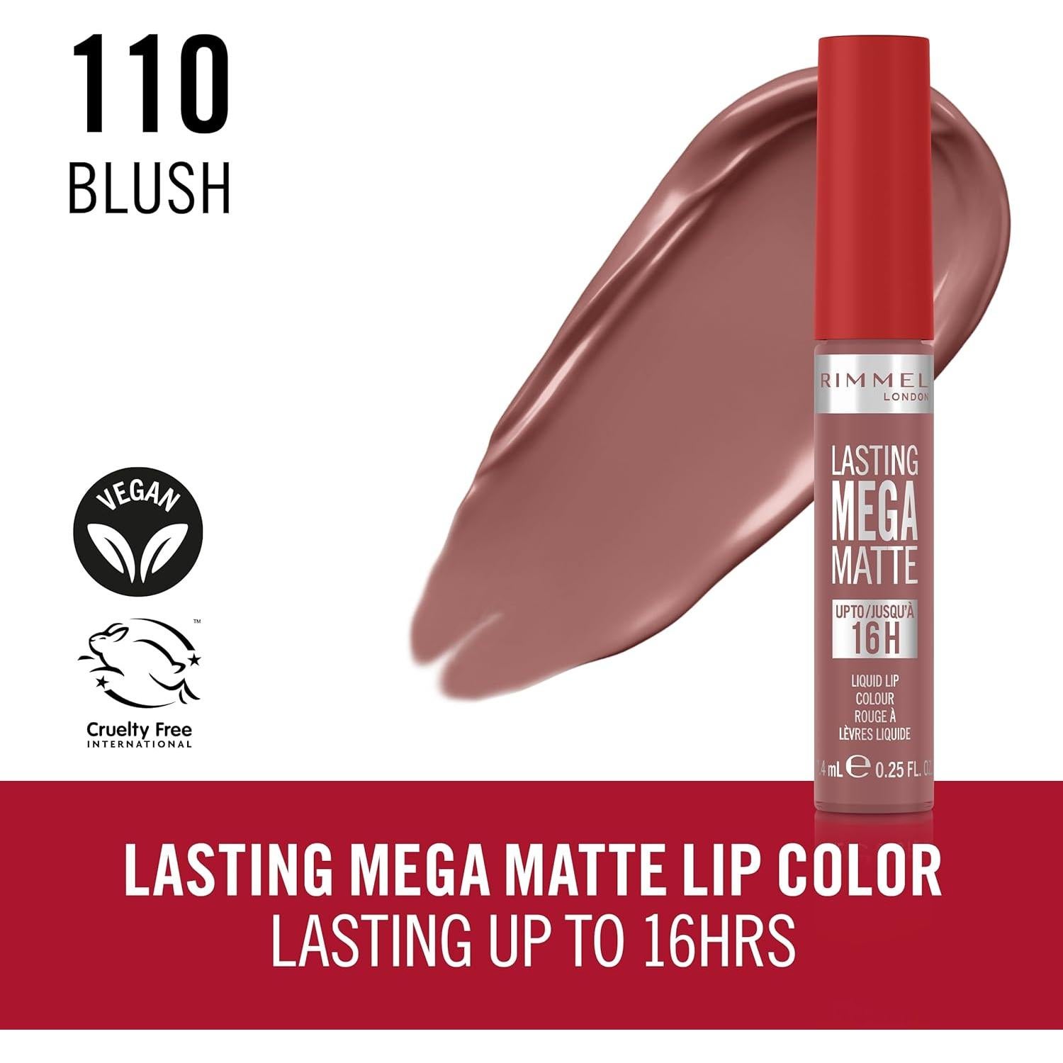 Rimmel London Lasting Mega Matte Labial Líquido 7.39ml Rubor