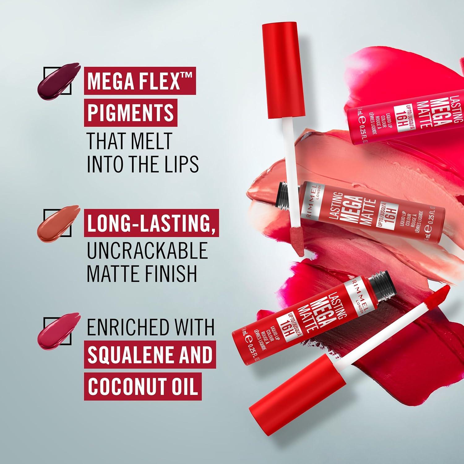 Rimmel London Lasting Mega Matte Labial Líquido 7.39ml Rubor