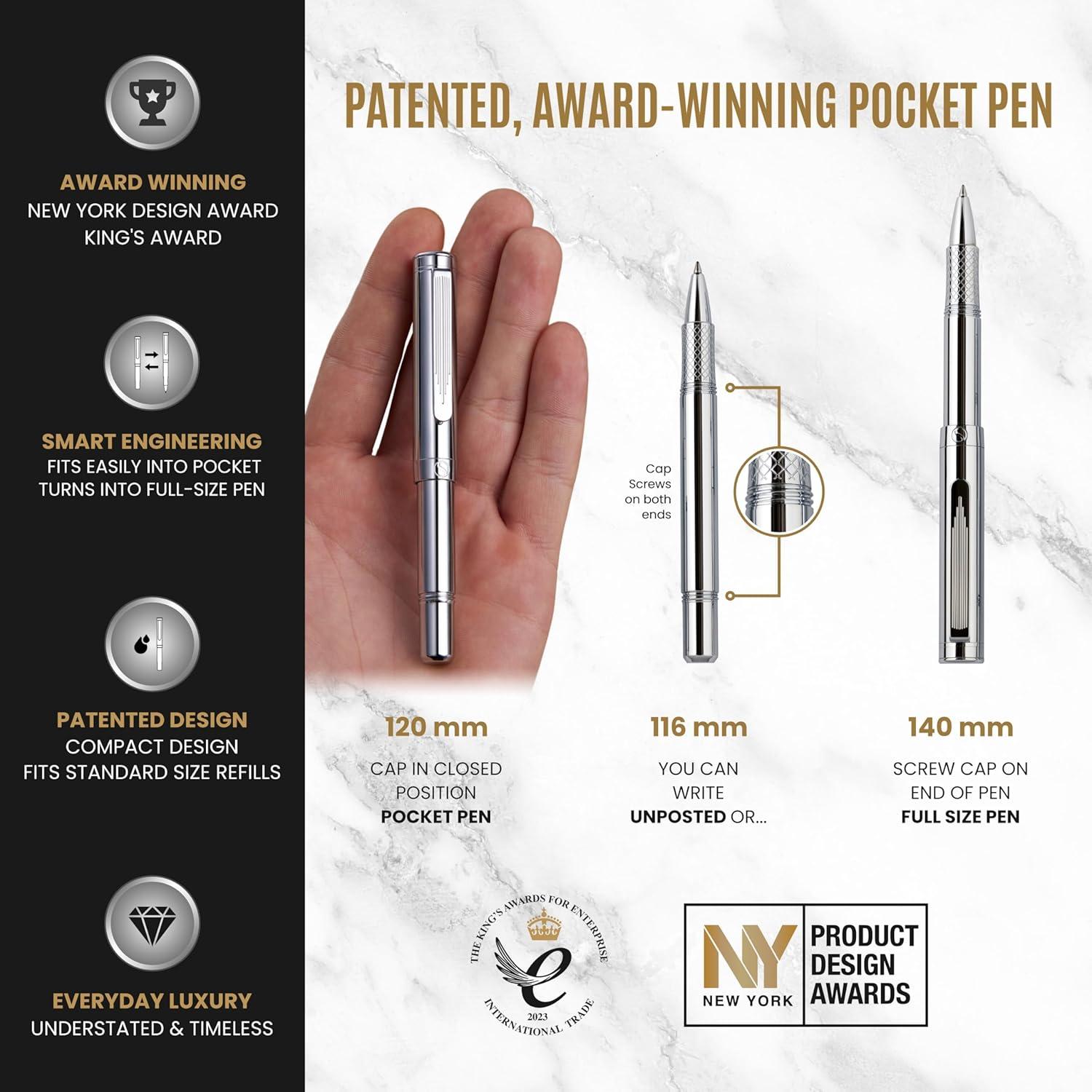 Bolígrafo Scriveiner Plata Cromo con Recarga Schmidt